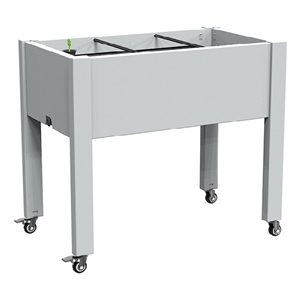 Afuera Living White Resin Mobile 2-Tier Planter Stand on Wheels