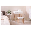 Afuera Living Contemporary White Solid Wood Makeup Vanity Stool