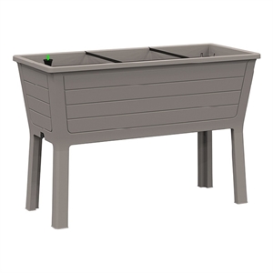 Afuera Living Contemporary Gray Resin Raised Garden Bed with Legs