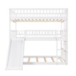 Afuera Living Full-Over-Full Triple Bunk Bed with Slide in White