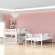Afuera Living Full-Over-Full Triple Bunk Bed with Slide in White