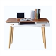 Afuera Living Contemporary Brown Wood Home Desk with Double Drawers