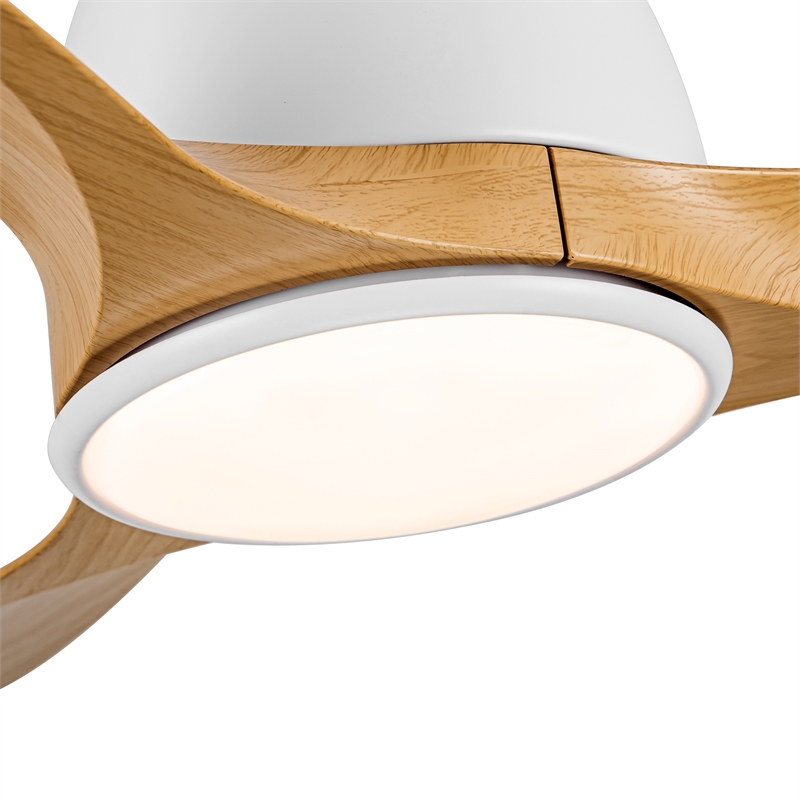 Afuera Living 52-Inch LED Ceiling Fan with Brown Wood Grain Blades