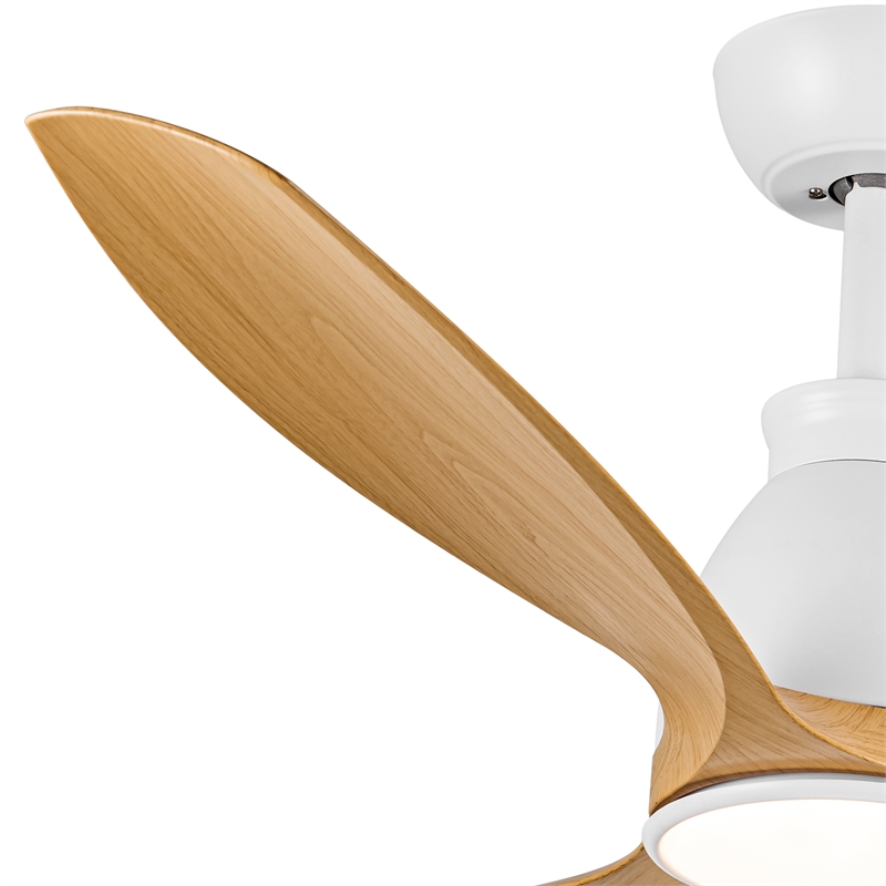 Afuera Living 52-Inch LED Ceiling Fan with Brown Wood Grain Blades
