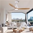 Afuera Living 52-Inch LED Ceiling Fan with Brown Wood Grain Blades