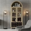 Afuera Living 70-Inch White Arched Wine Cabinet with 18-Bottle Rack