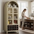 Afuera Living 70-Inch White Arched Wine Cabinet with 18-Bottle Rack