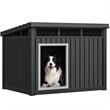 Afuera Living Black Dog House with Lockable Latch for Small to Medium Pets