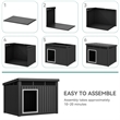 Afuera Living Black Dog House with Lockable Latch for Small to Medium Pets