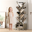 Afuera Living Gray 360-Degree Rotating Bookcase with Storage Cabinet