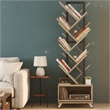 Afuera Living Gray 360-Degree Rotating Bookcase with Storage Cabinet