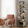 Afuera Living Gray 360-Degree Rotating Bookcase with Storage Cabinet