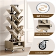 Afuera Living Gray 360-Degree Rotating Bookcase with Storage Cabinet
