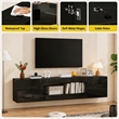 Afuera Living Contemporary 80-Inch Black High-Gloss Floating TV Stand