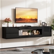 Afuera Living Contemporary 80-Inch Black High-Gloss Floating TV Stand