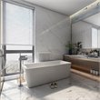 Afuera Living Contemporary White Freestanding Acrylic Soaking Bathtub