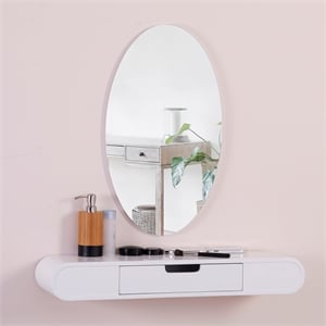 Afuera Living Contemporary Frameless Oval Wall-Mounted Accent Mirror