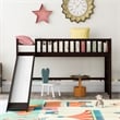 Afuera Living Espresso Twin Low Loft Bed with Ladder and Slide