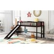 Afuera Living Espresso Twin Low Loft Bed with Ladder and Slide