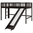 Afuera Living Espresso Twin Low Loft Bed with Ladder and Slide