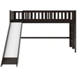Afuera Living Espresso Twin Low Loft Bed with Ladder and Slide