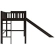 Afuera Living Espresso Twin Low Loft Bed with Ladder and Slide