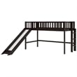 Afuera Living Espresso Twin Low Loft Bed with Ladder and Slide