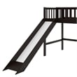Afuera Living Espresso Twin Low Loft Bed with Ladder and Slide