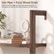 Afuera Living Boho Wall-Mounted Bookshelf with Rattan Cabinet in Light Brown