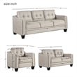 Afuera Living Contemporary Beige 3-Piece Linen Sectional Sofa Set