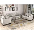 Afuera Living Contemporary Beige 3-Piece Linen Sectional Sofa Set