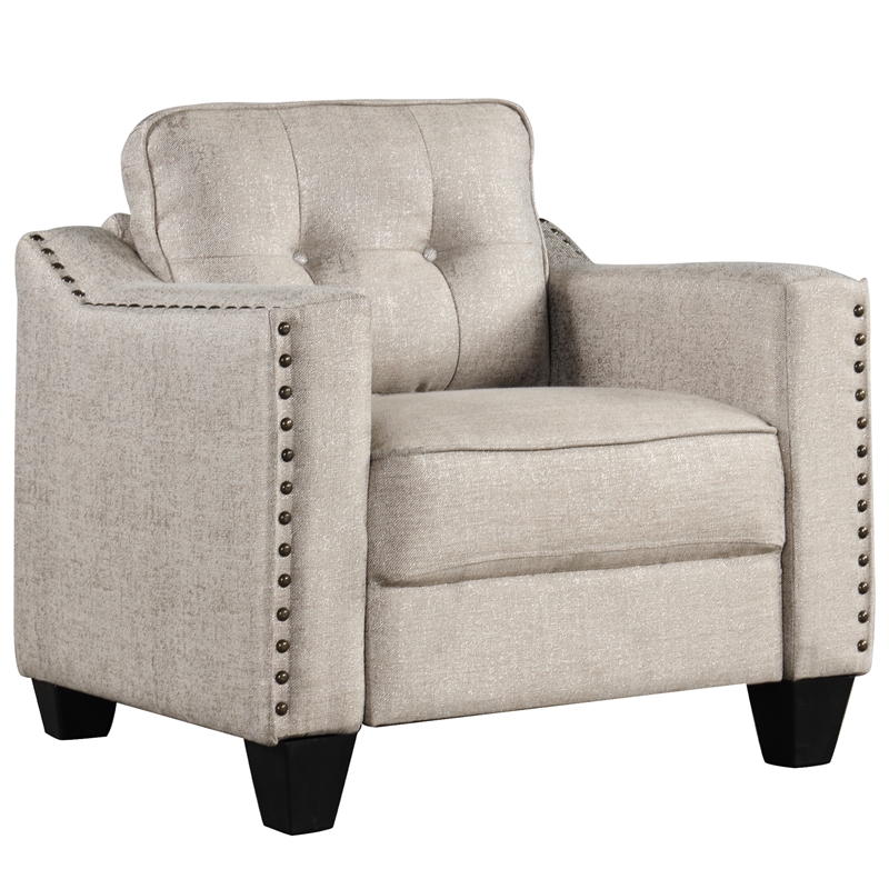Afuera Living Contemporary Beige 3-Piece Linen Sectional Sofa Set