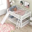 Afuera Living White Full-Over-Full Bunk Bed with Slide and Ladder