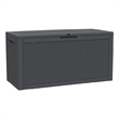Afuera Living 100-Gallon Black Resin Outdoor Storage Box with Petal Design