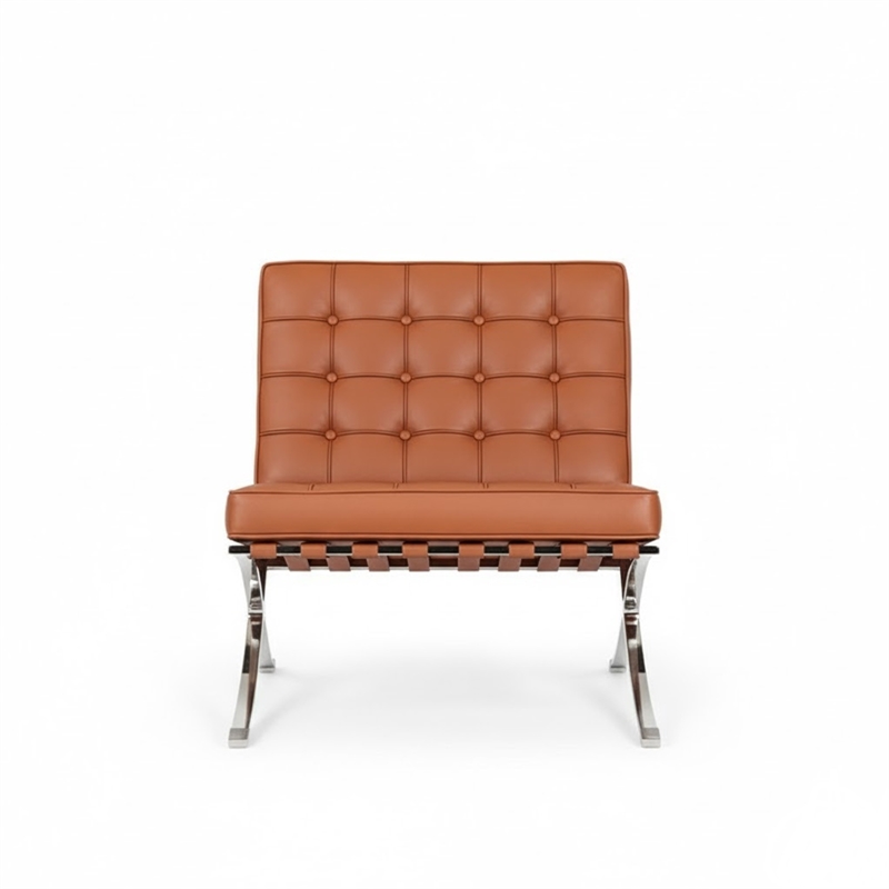 Afuera Living Contemporary Amber Leather Mid-Century Recliner Chair