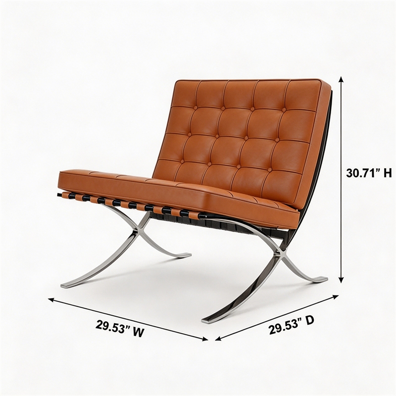 Afuera Living Contemporary Amber Leather Mid-Century Recliner Chair