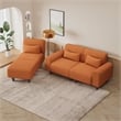 Afuera Living Contemporary Orange Teddy Velvet Modular 3-Piece Sofa
