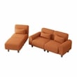 Afuera Living Contemporary Orange Teddy Velvet Modular 3-Piece Sofa