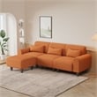 Afuera Living Contemporary Orange Teddy Velvet Modular 3-Piece Sofa