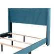 Afuera Living Contemporary Blue Queen Velvet Upholstered Platform Bed