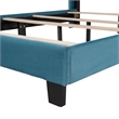 Afuera Living Contemporary Blue Queen Velvet Upholstered Platform Bed