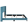 Afuera Living Contemporary Blue Queen Velvet Upholstered Platform Bed