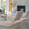 Afuera Living Contemporary 30-Inch White Genuine Leather Accent Chair