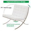 Afuera Living Contemporary 30-Inch White Genuine Leather Accent Chair