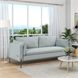 Afuera Living Gray 76-Inch Linen 3-Seat Sofa with USB Charging