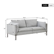 Afuera Living Gray 76-Inch Linen 3-Seat Sofa with USB Charging