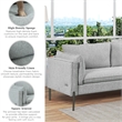 Afuera Living Gray 76-Inch Linen 3-Seat Sofa with USB Charging