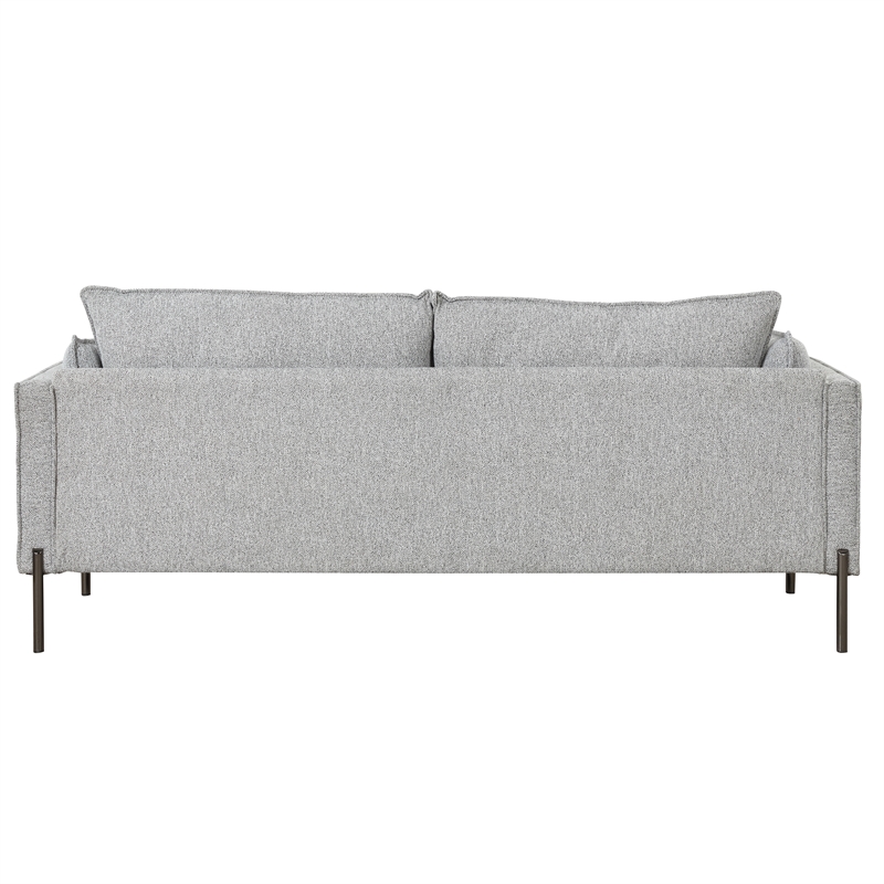 Afuera Living Gray 76-Inch Linen 3-Seat Sofa with USB Charging