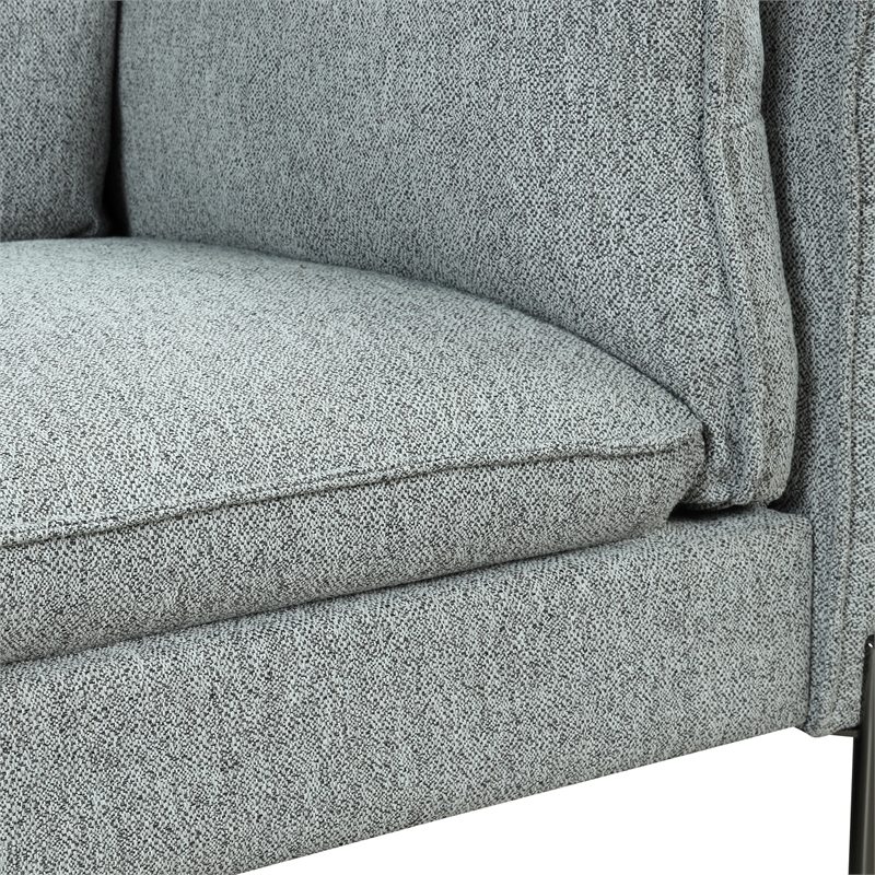 Afuera Living Gray 76-Inch Linen 3-Seat Sofa with USB Charging