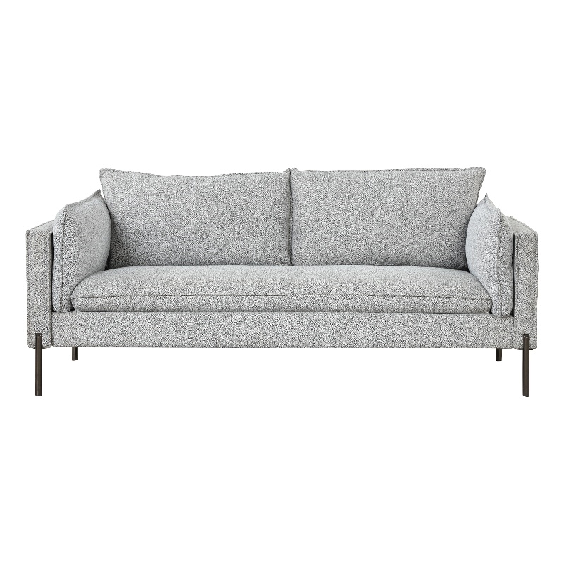 Afuera Living Gray 76-Inch Linen 3-Seat Sofa with USB Charging